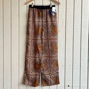 Scotch & Soda Brown Patterned Wide Leg Pants